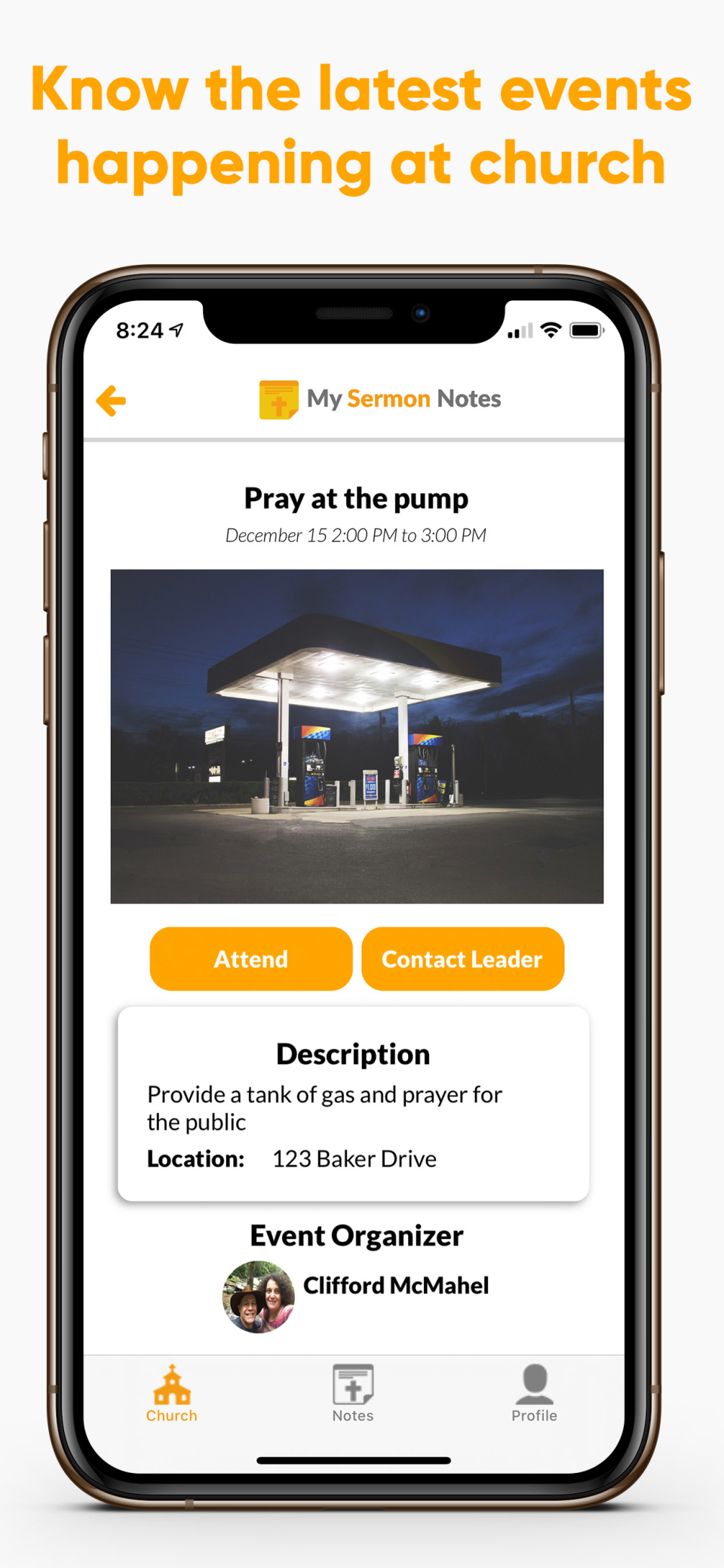 screenshot of My Sermon Notes